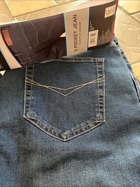 New Men’s Dark Blue 5-Pocket straight Jeans Scott Barber